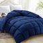 Full Navy Reversible Microfiber Comforter with Corner Tabs