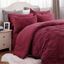 Burgundy Microfiber Twin Comforter Set with Pleated Design