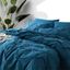 Teal Microfiber Queen Comforter Set with Pleated Design