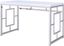 White Faux Wood and Chrome Geometric Writing Desk