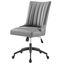 Retro Modern Black Gray Vegan Leather Swivel Office Chair