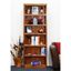 84" Dry Oak Adjustable 6-Shelf Wood Bookcase