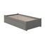 Gray Twin XL Wood Platform Bed with Trundle and Slats