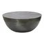 Sleek Modern 31'' Silver Metal Round Drum Coffee Table