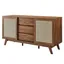 Soma 59" Walnut and Rattan Mid-Century Modern Sideboard