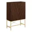 Dark Walnut Tall Accent Cabinet with Adjustable Shelving