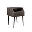 Slate Grey and Black 18" Wood and Metal Side Table with Storage