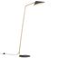 Sleek Swivel White Floor Lamp with Satin Brass Rod - Adjustable Illumination