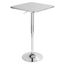 Adjustable Chrome Square Bar Height Table with Swirl Pattern