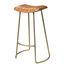 Buff Leather and Antique Brass 30" Bar Stool