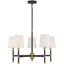 Matte Black and Brass 5-Light Traditional Chandelier