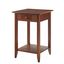 Espresso Solid Wood Square End Table with Drawer & Shelf