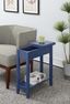 Cobalt Blue Classic Rectangular Flip Top End Table with Storage