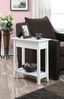 American Heritage White Wooden Flip Top End Table with Storage