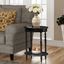 Brandi Black Oval Wood Accent Table with Shelf