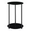 Black Glass and Metal Round 2-Tier End Table, 16" x 24"