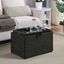 Modern Dark Charcoal Gray Fabric Storage Ottoman with Reversible Tray, 23"