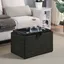 Modern Dark Charcoal Gray Fabric Storage Ottoman with Reversible Tray, 23"