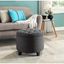 Elegant Tufted Round Storage Ottoman in Dark Gray