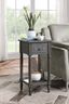 Dark Gray Wirebrush French Country Accent Table with Storage