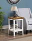 Driftwood White 18" Solid Rubberwood End Table with Shelf