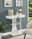 Newport 36" White Faux Marble Console Table with Storage Shelves