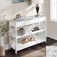 Oxford White Faux Marble Console Table with Storage Shelves