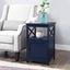 Cobalt Blue Oxford Square End Table with Cabinet Storage