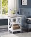 Driftwood White Transitional X-Side 3-Tier End Table