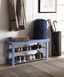 Contemporary Blue Oxford Mudroom Bench with Storage Shelves