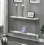 White Faux Marble and Glass Console Table with Storage Shelf