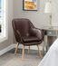 Espresso Faux Leather and Velvet Wingback Accent Chair