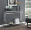 Town Square Chrome and Glass Console Table with Dual Open Shelving