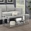 Town Square Chrome and Glass Coffee Table with Two Shelves