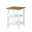 Tribeca Driftwood & White Square End Table with Storage Shelves