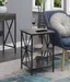 Weathered Gray Starburst 16" Metal & Wood End Table with Shelves