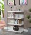 White Wood and Glass 4-Tier Wide Bookcase