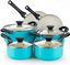 Turquoise 10-Piece Nonstick Aluminum Ceramic Cookware Set