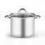 8 Quart Silver Stainless Steel Stockpot with Glass Lid