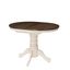 Cottage Charm Extendable Round Dining Table in Cream & Dark Brown