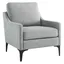 Light Gray Upholstered Accent Chair with Manufactured Wood Frame