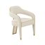 Cream Linen Upholstered Arm Chair with Gold Metal Accents