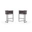 Cosmopolitan Pebble and Black Metal Midcentury Barstool, Set of 2