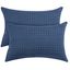 Navy Blue Cotton Waffle Weave Pillowcases 20" x 26" Set of 2