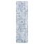 Calinda Steel Blue and Ivory Floral Runner Rug