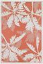 Ivory and Orange Floral Synthetic Rectangular Area Rug, 9' x 13'