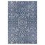 Navy-Ivory Floral Flatwoven Wool-Blend 8'6" x 13' Area Rug