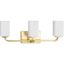 Satin Brass Three-Light Cylinder Vanity Fixture