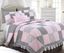 Pink and Black Cotton Patchwork Reversible Queen Quilt Set