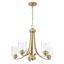 Elegant Satin Brass 5-Light Chandelier with Clear Seeded Glass